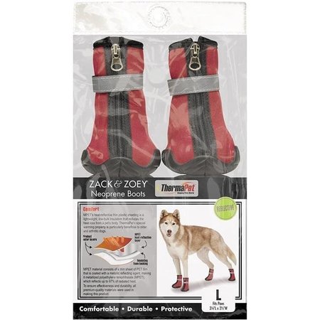 ZACK & ZOE Zack & Zoey UM1245 24 83 ThermaPet Neoprene Boot; Red - Extra Large UM1245 24 83